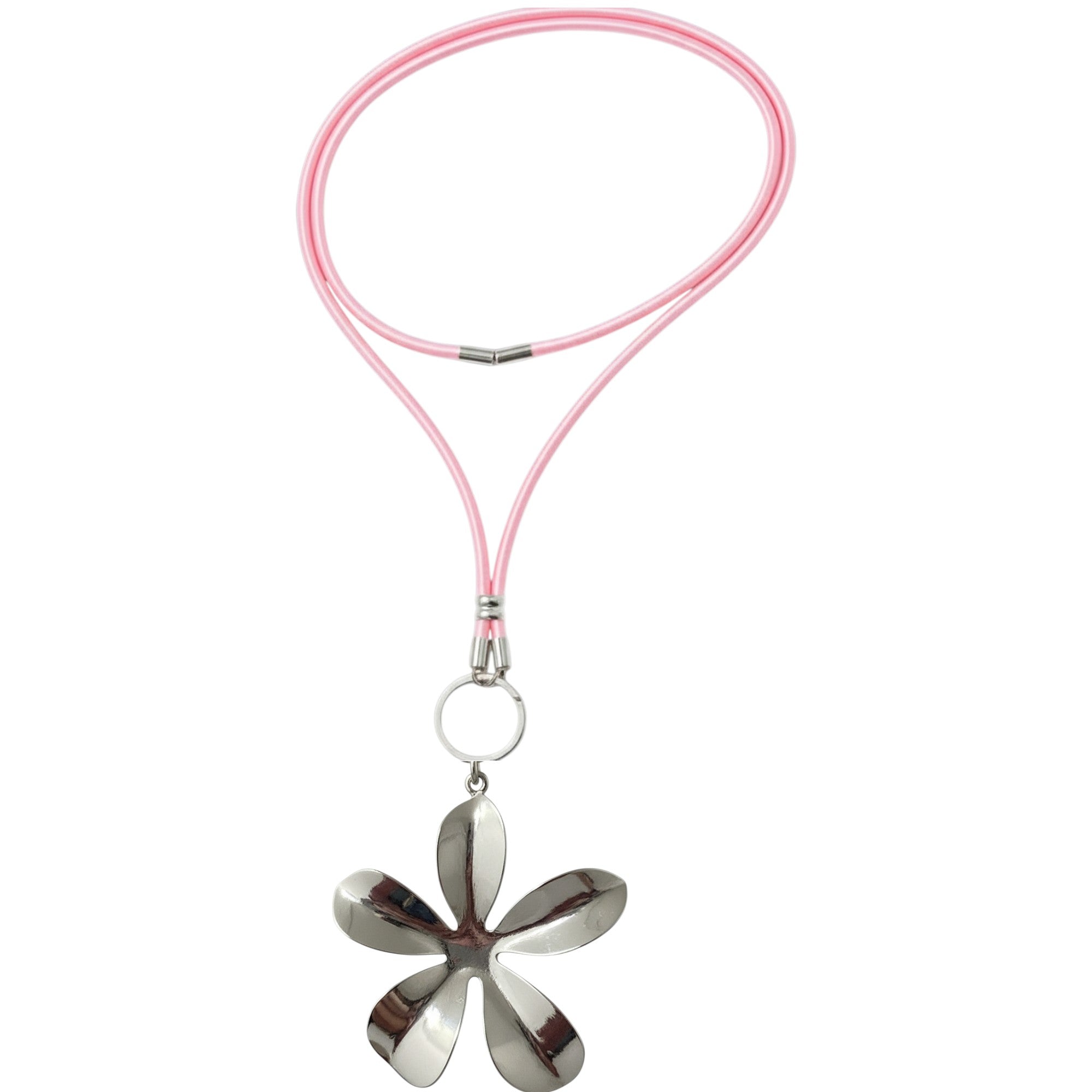 FLOR HAWAINA Y CORDÓN DE SEDA SATINADO AJUSTABLE