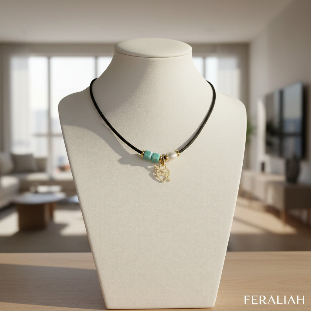 Sagrado corazón de Maria en oro  y verde esperanza plata 925 chapada en oro 18kt