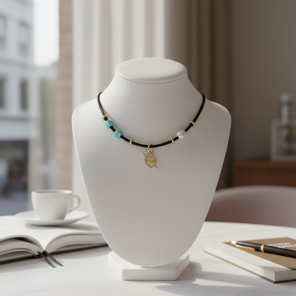 Sagrado corazón de Maria en oro  y verde esperanza plata 925 chapada en oro 18kt