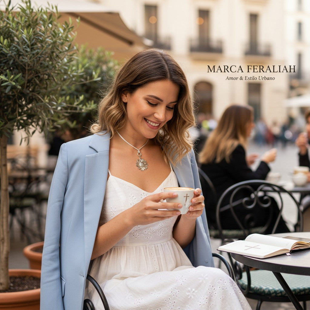 florece en capadocia -Colgante largo ajustable y transformable con flor Margarita