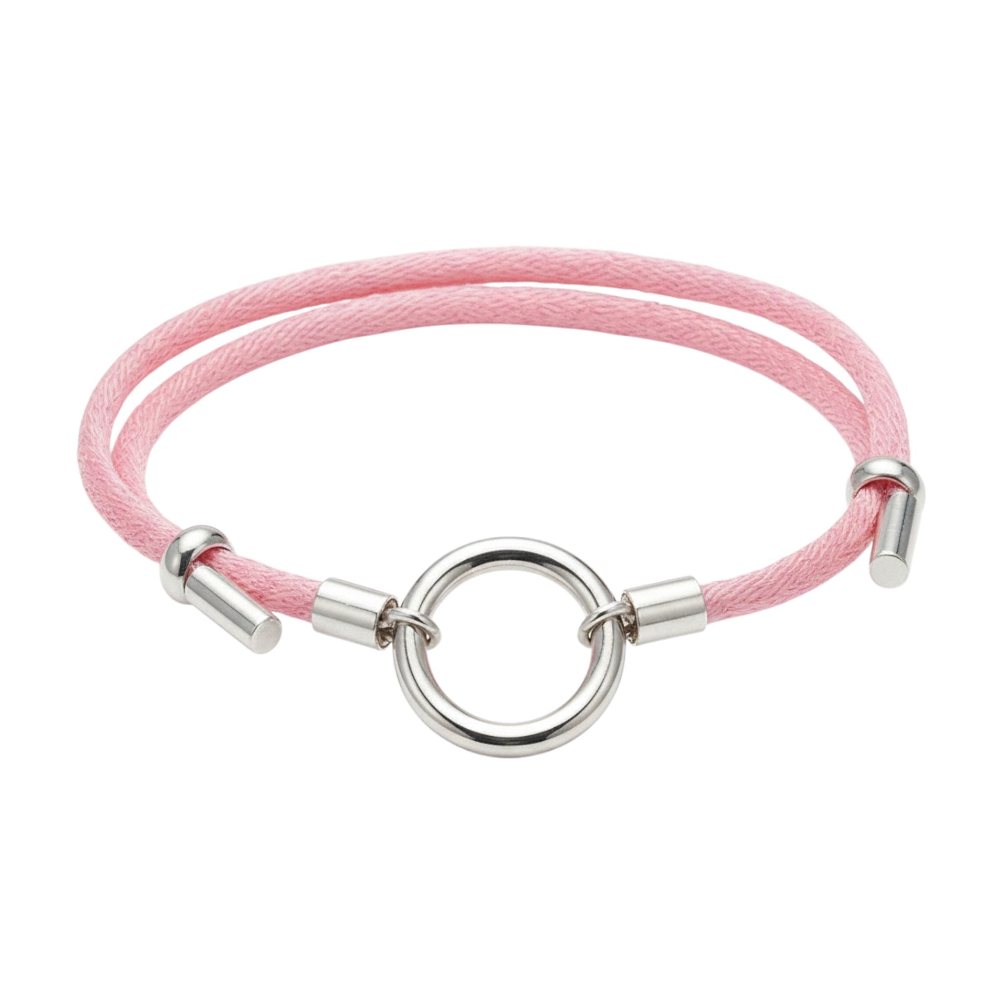 Pulseras de plata con de seda satinada