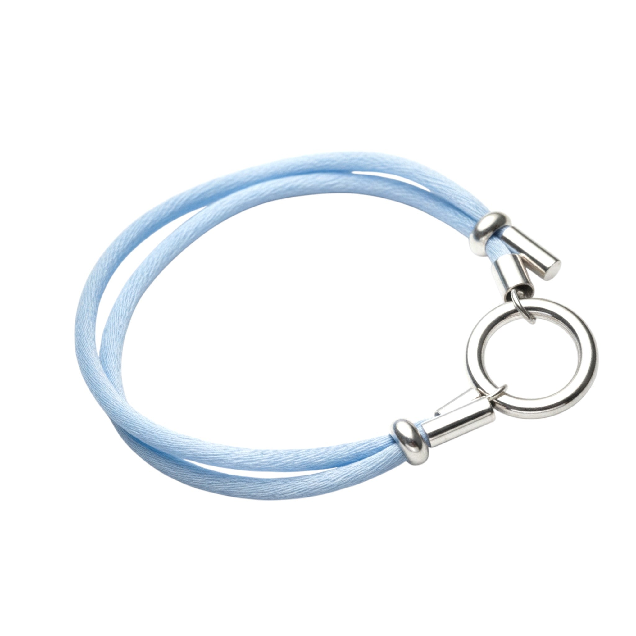 Pulseras de plata con de seda satinada