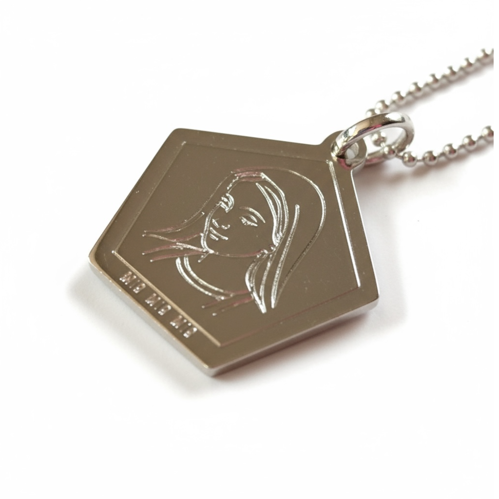 Medalla con cadena de plata