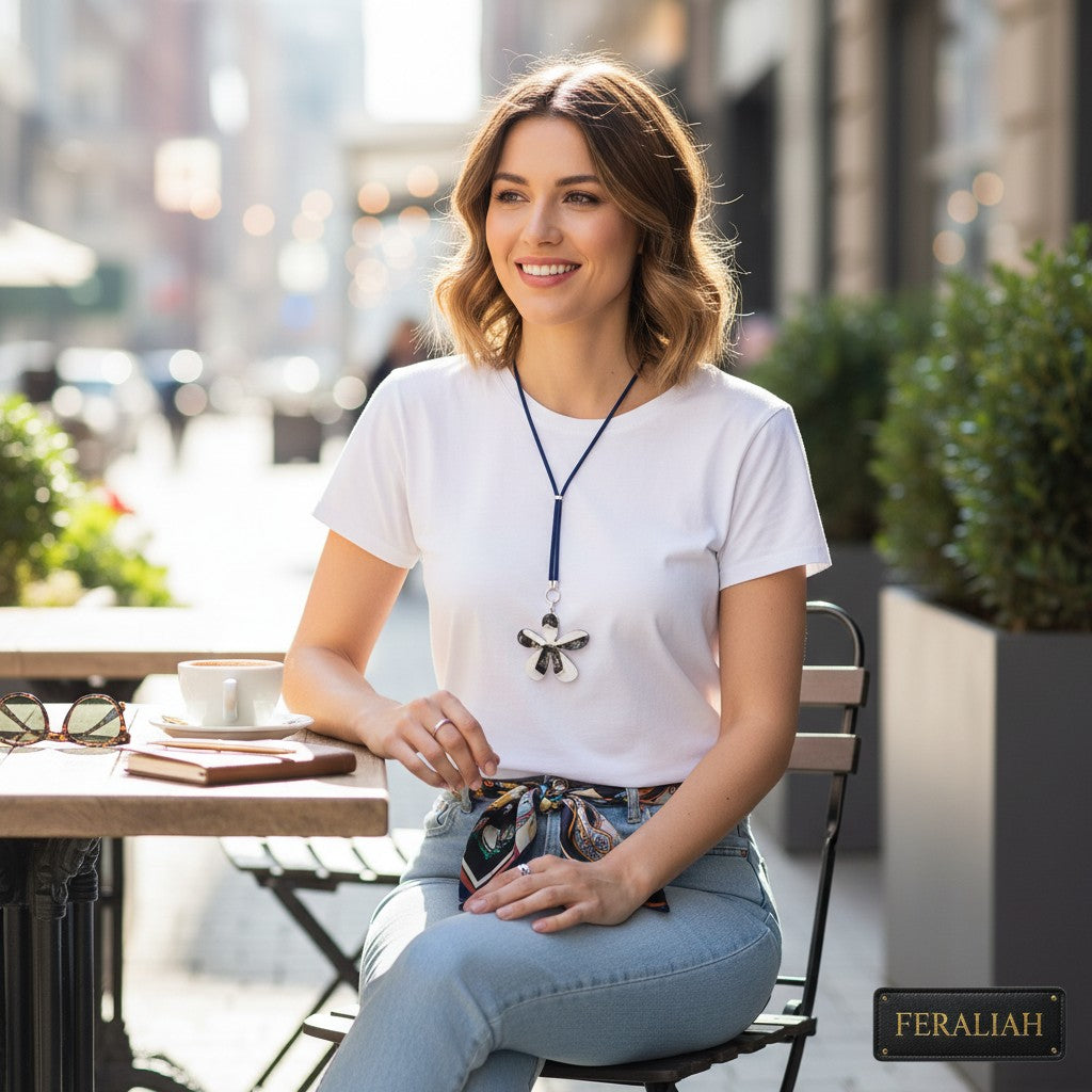 florece en hawai-Colgante largo ajustable y transformable con flor hawaiana