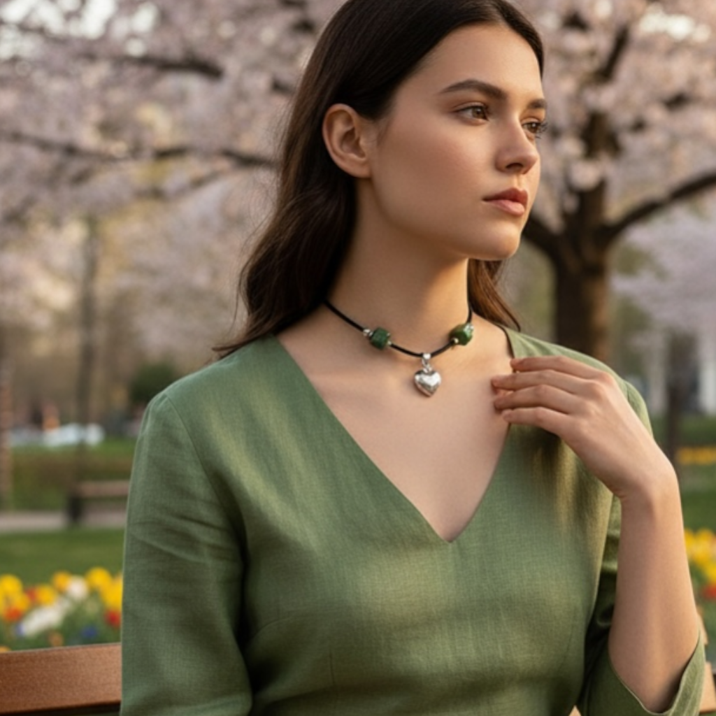 Corazón de acero en verde