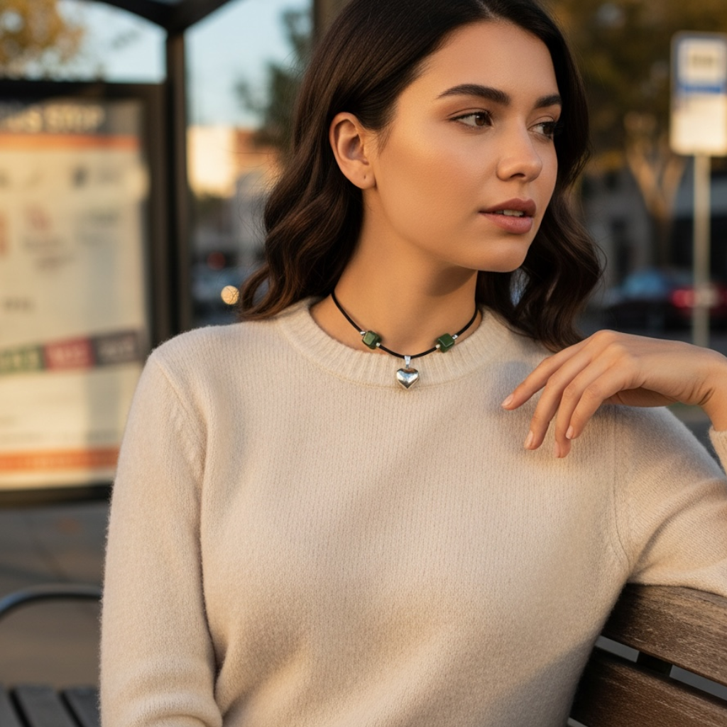 Corazón de acero en verde