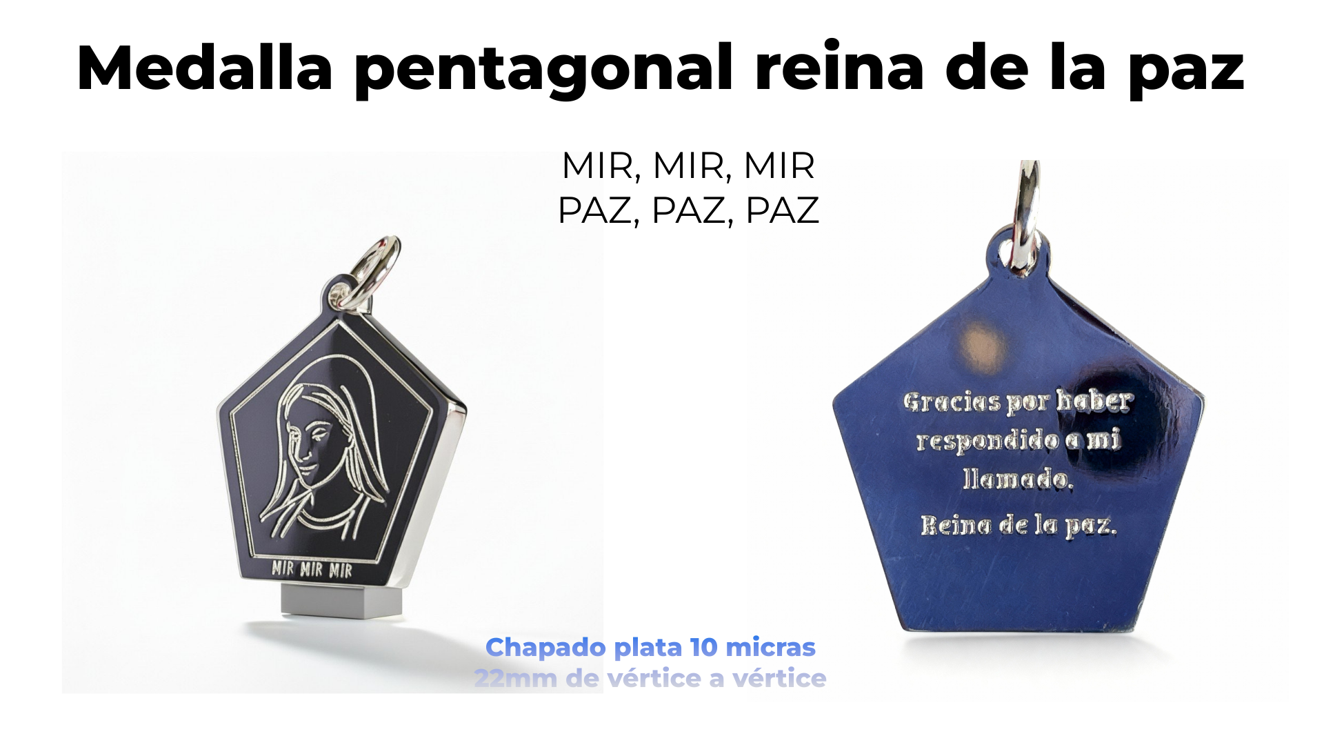 MEDALLA PENTAGONAL REINA DE LA PAZ