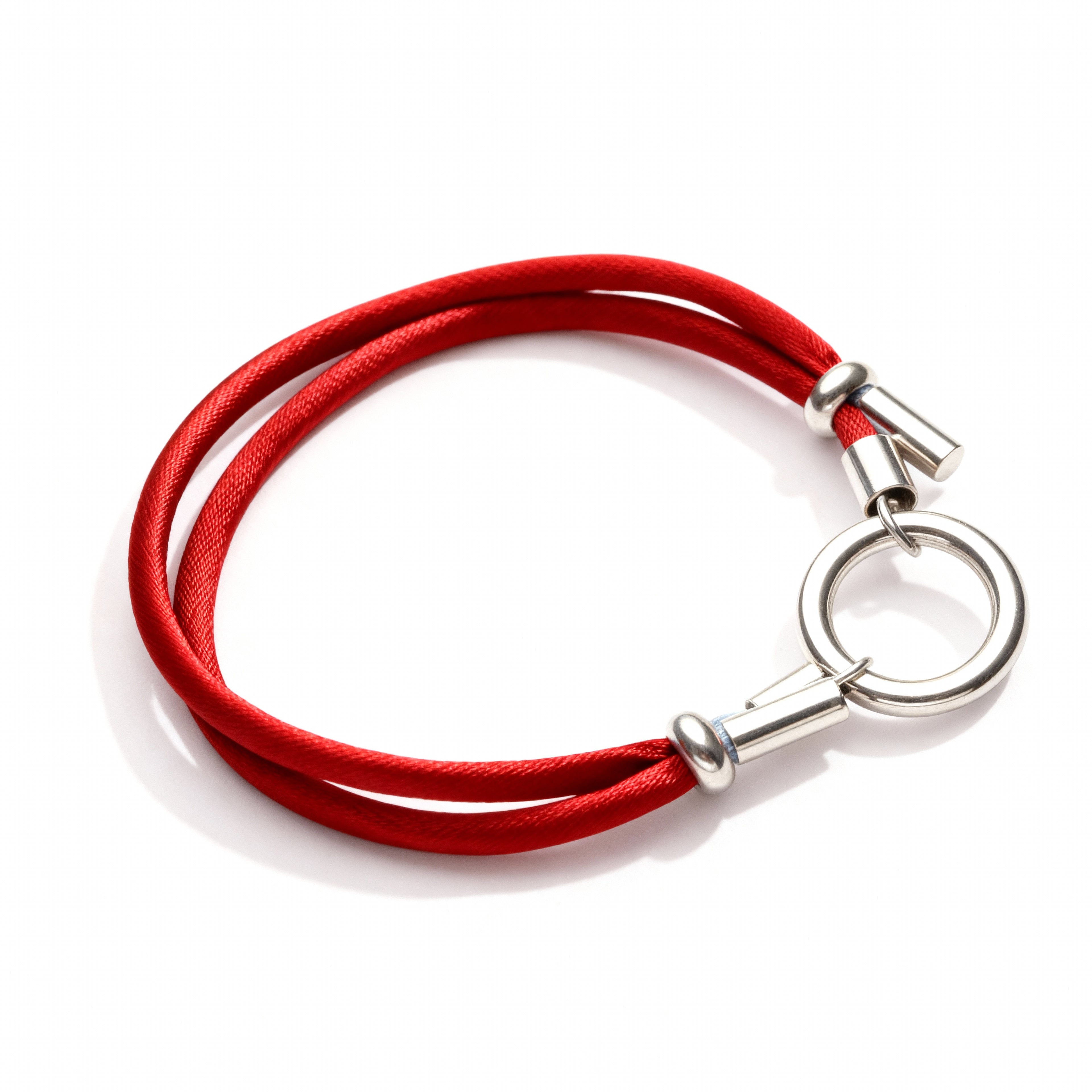 Pulseras de plata con de seda satinada