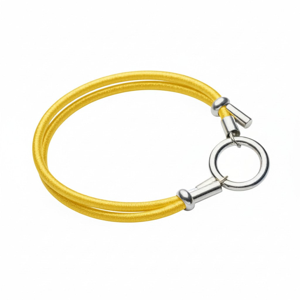 Pulseras de plata con de seda satinada