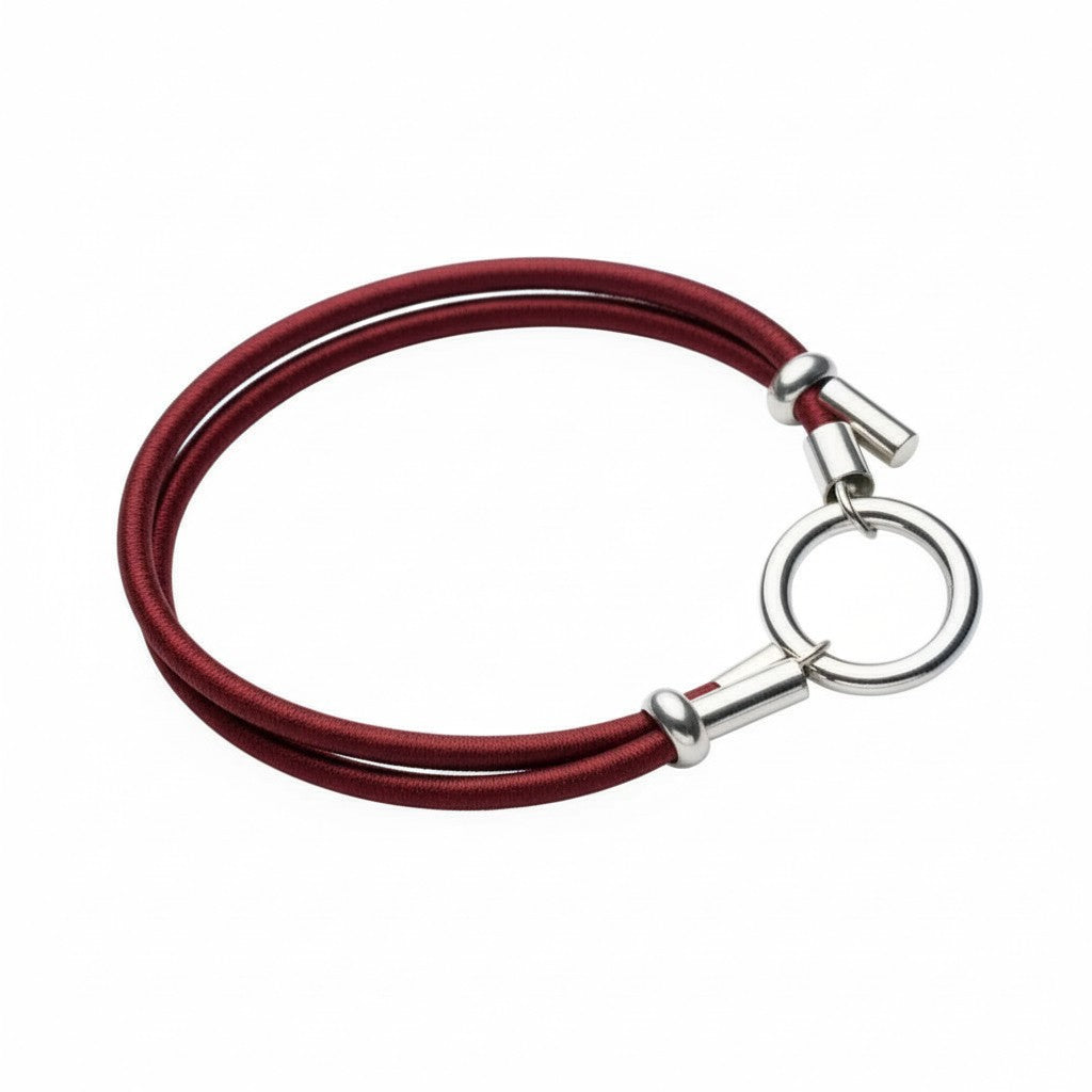 Pulseras de plata con de seda satinada