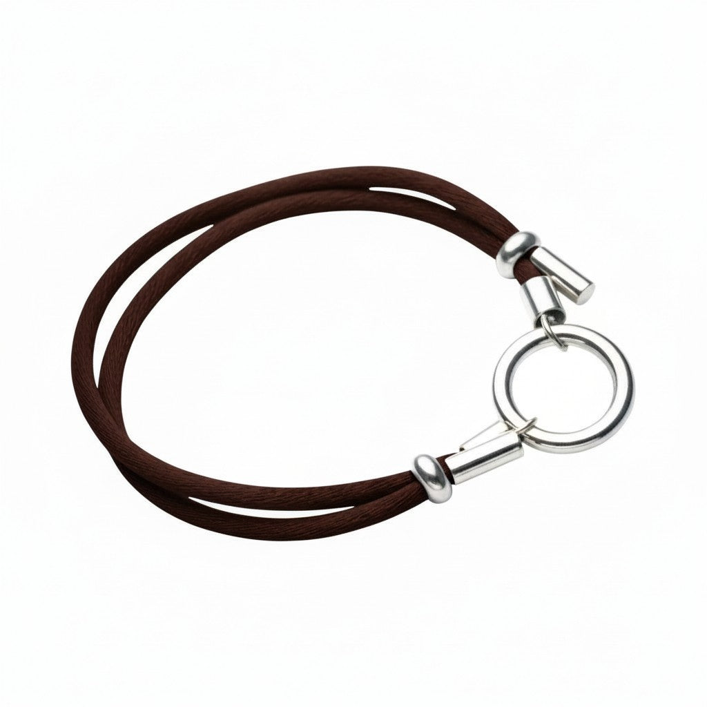 Pulseras de plata con de seda satinada