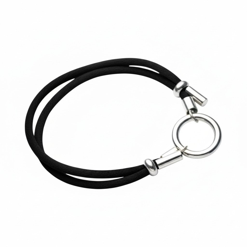Pulseras de plata con de seda satinada