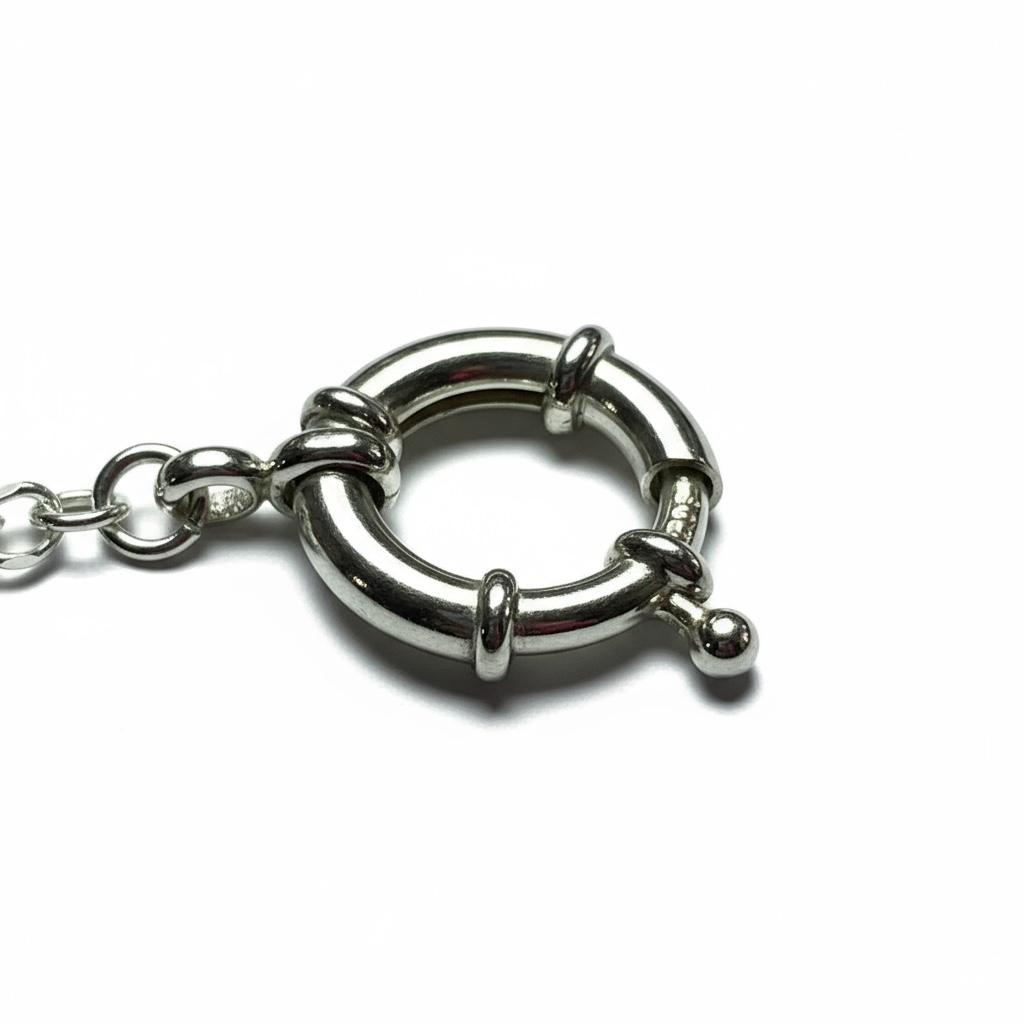 Gargantilla plata cadena diamantada y reasa grande