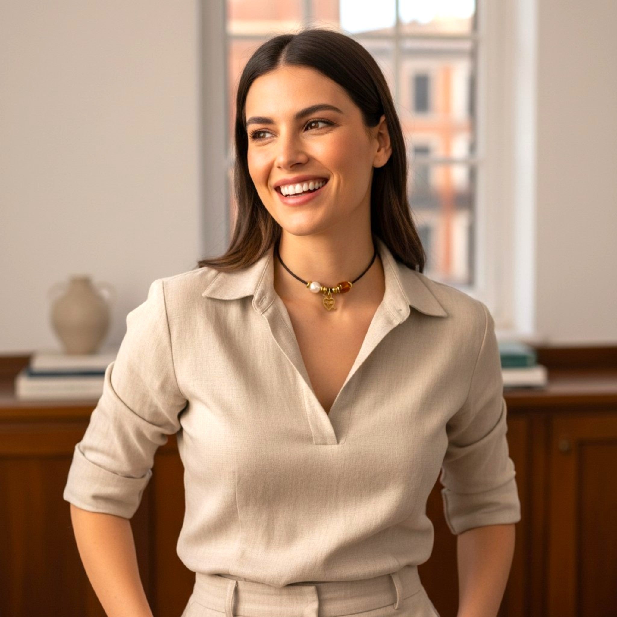 Sagrado corazón de Maria en oro  y Caramelo, plata 925 chapada en oro 18kt