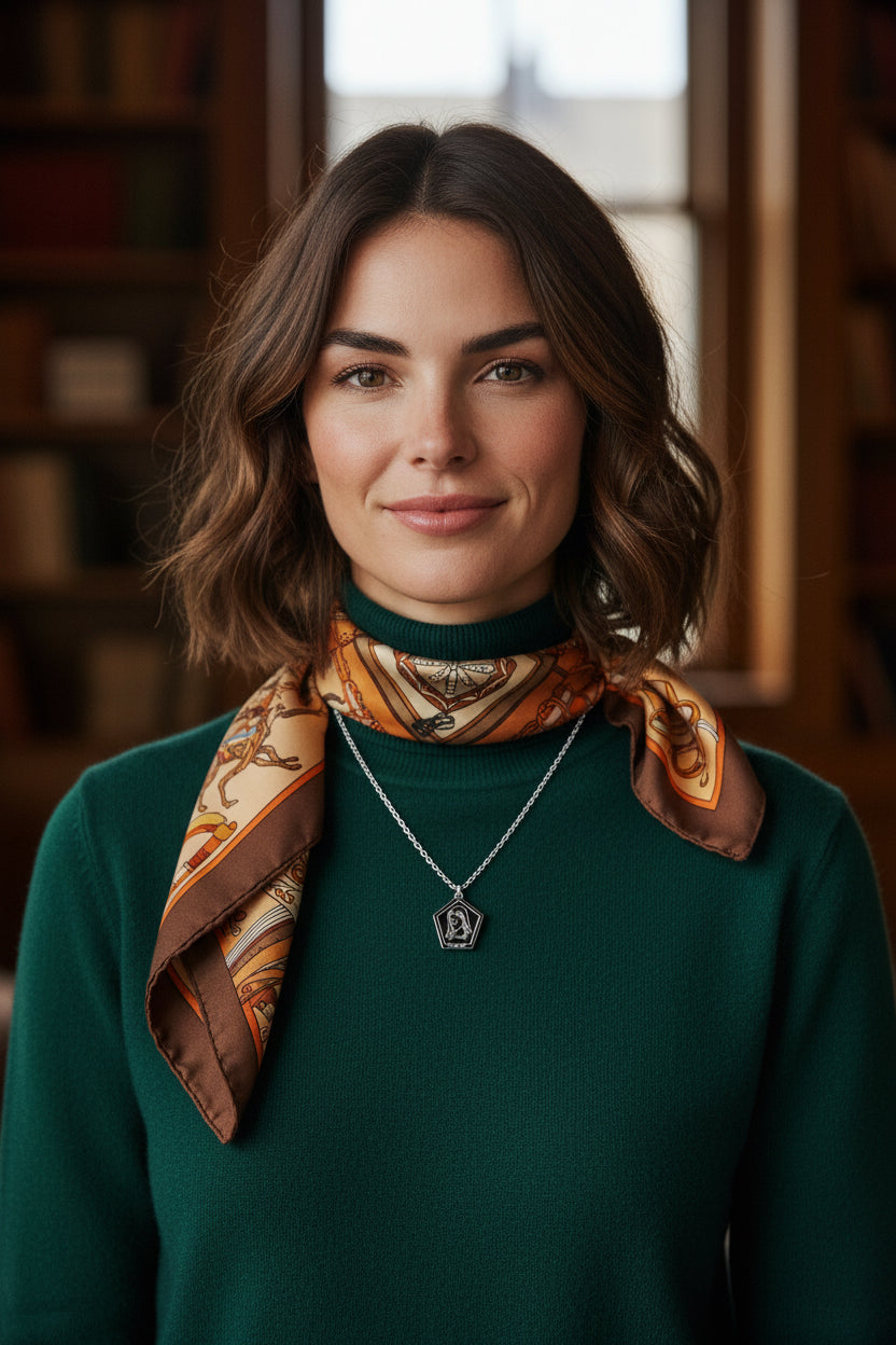 Medalla Pentagonal Reina de la Paz con Cadena plata 925  forzada lapidada calibre 1 mm largo 40 cm con alargador de 5 cm